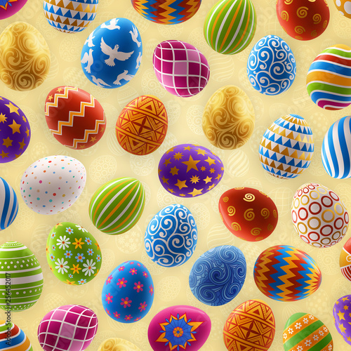 Background with Decorated Eggs
