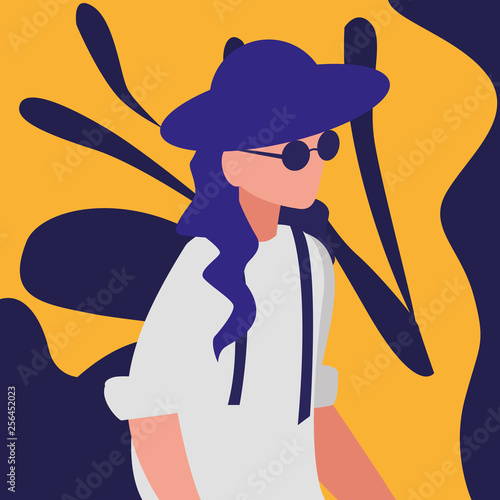 musician classic with hat and sunglasses avatar character