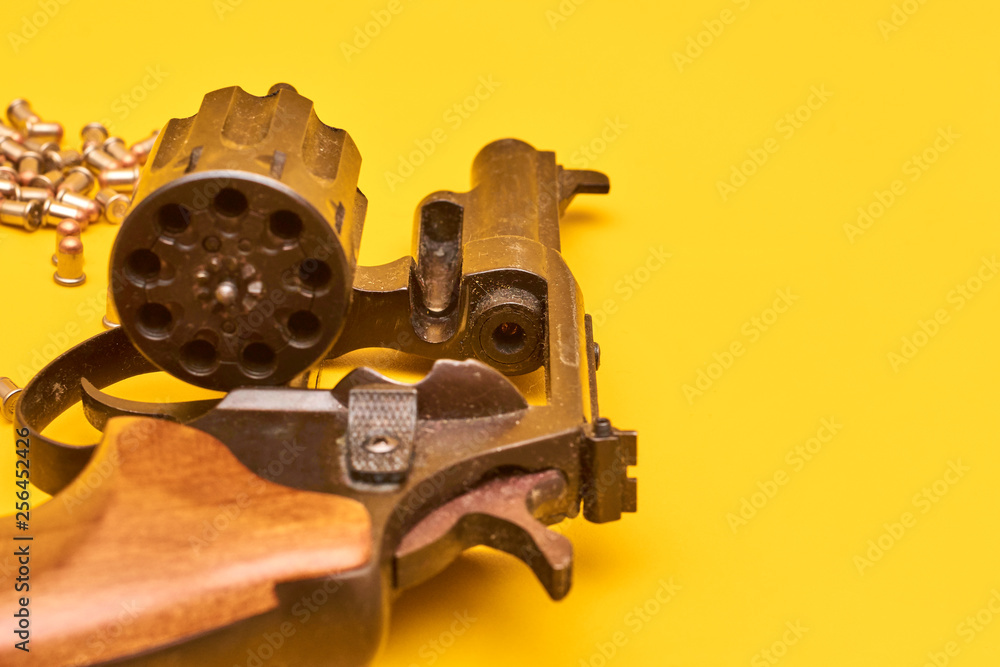 Fototapeta premium Gun and bullets. Gun Revolver