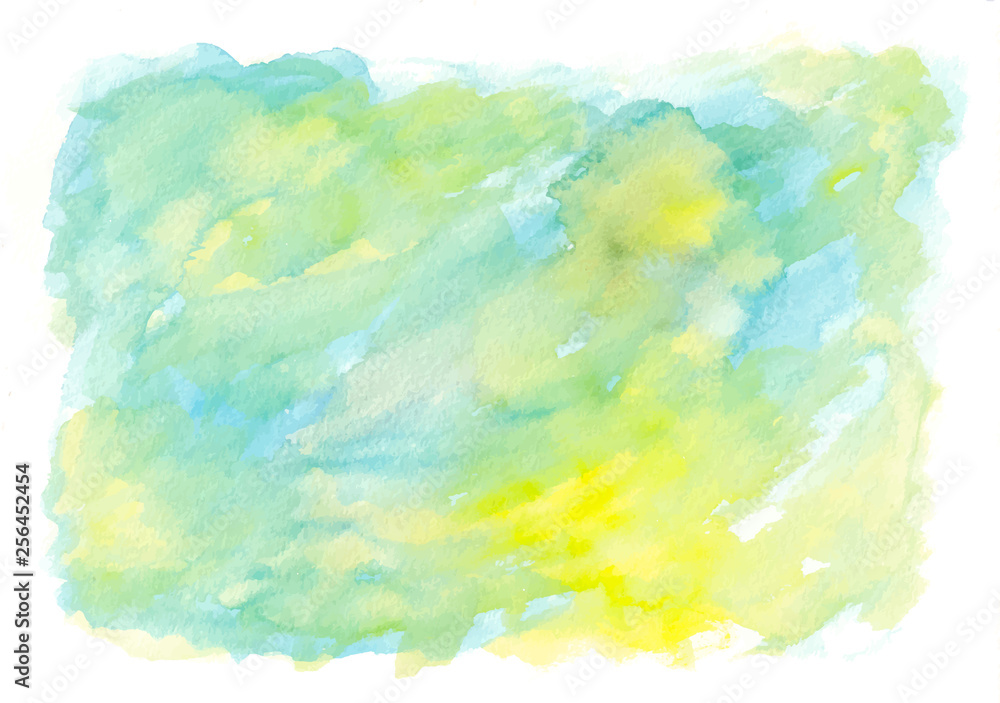 Vector watercolor aquarelle background blue and yellow