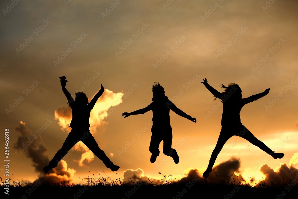 group of happy young people dancing at the beach on beautiful summer sunset .savsat/artvin/turkey