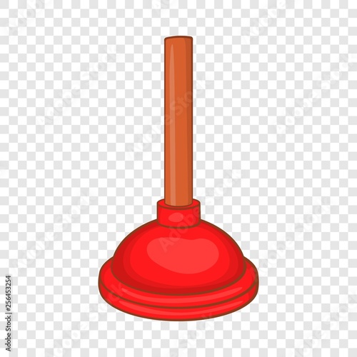 Red cup plunger icon in cartoon style on a background for any web design 