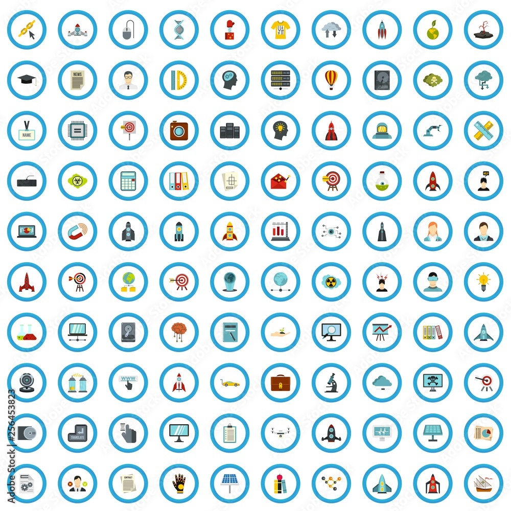100 invention icons set in flat style for any design vector illustration 100 invention icons set in flat style for any design vector illustration
