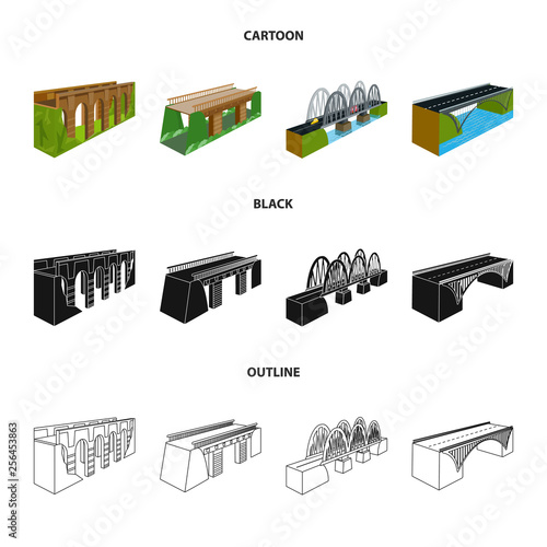 Isolated object of connection and design logo. Set of connection and side vector icon for stock.