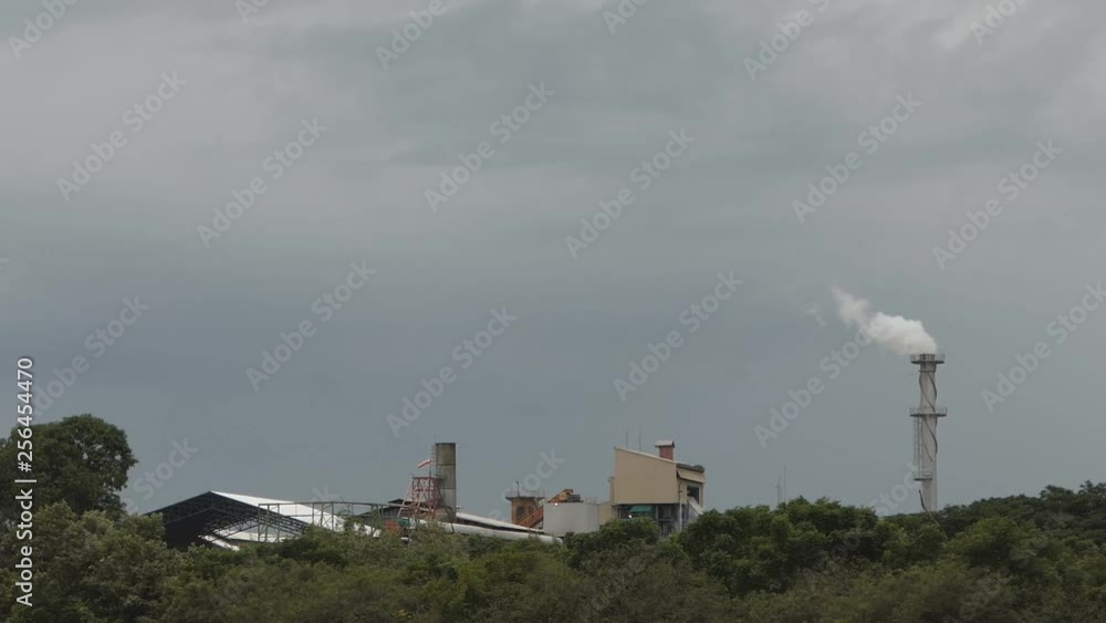 Pollution, Smoke And Steam Discharged From An Industrial Facility.