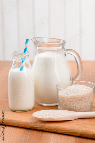 Jug and bottle of milk