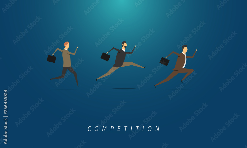 Competitive business design vector illustration. Vector business people competitive. Competition in business. Businessman and business woman.