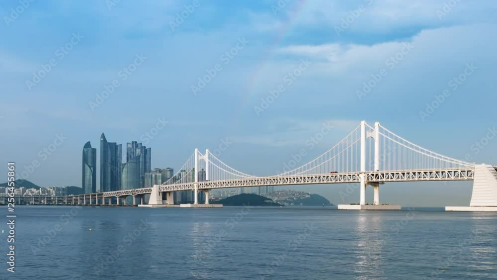 Busan Cityscape.Time Lapse of Gwangan Bridge in Busan,South Korea Busan Cityscape.Time Lapse of Gwangan Bridge in Busan,South Korea