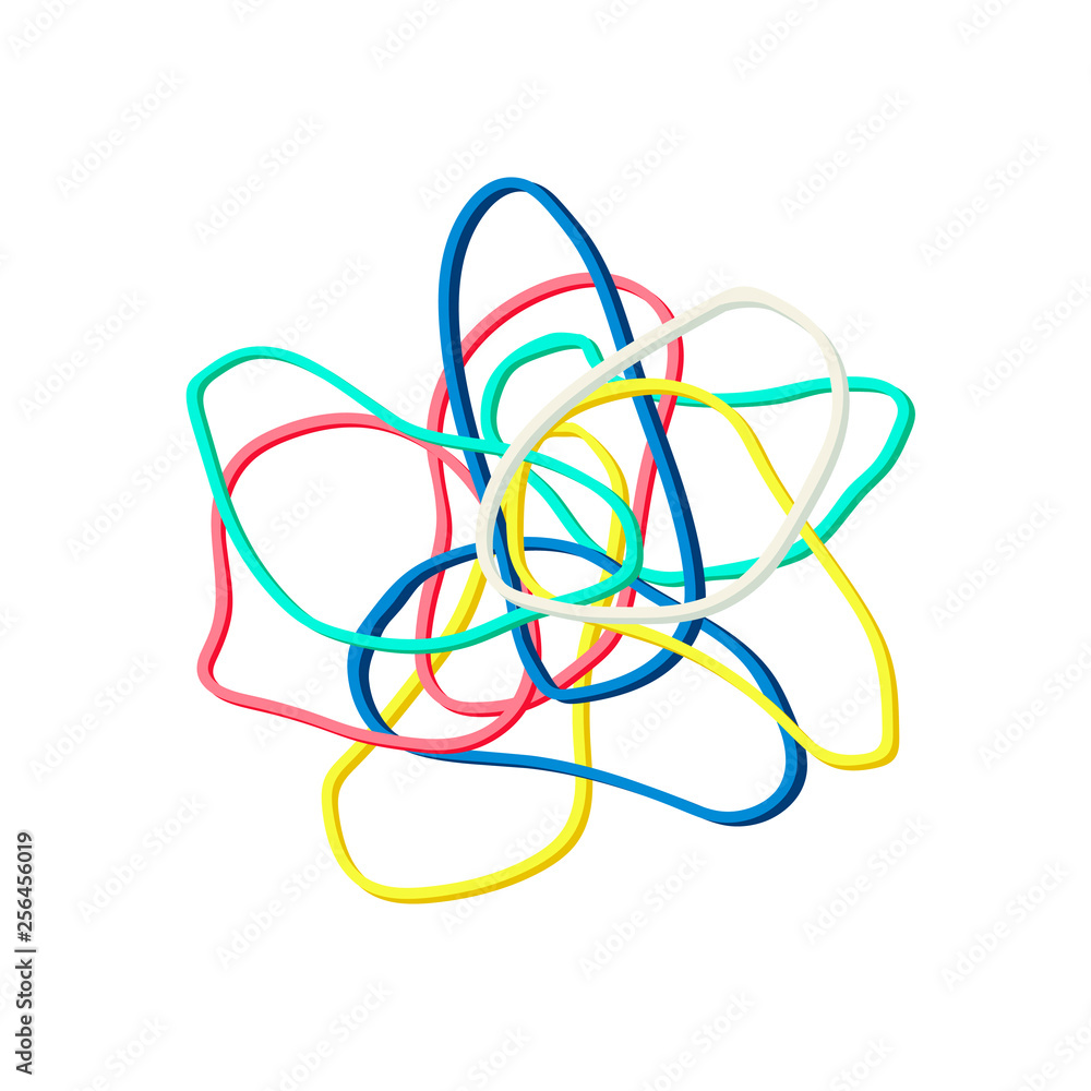 colorful rubber bands on white background colorful rubber bands on white background