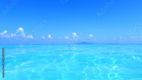 Beach  ocean  white sand and mountains