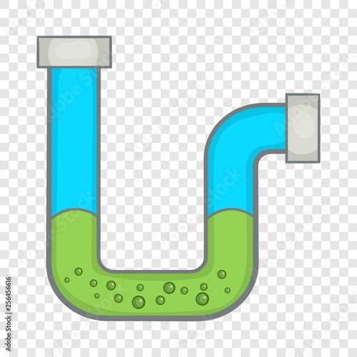 Clog in the pipe icon in cartoon style on a background for any web design 