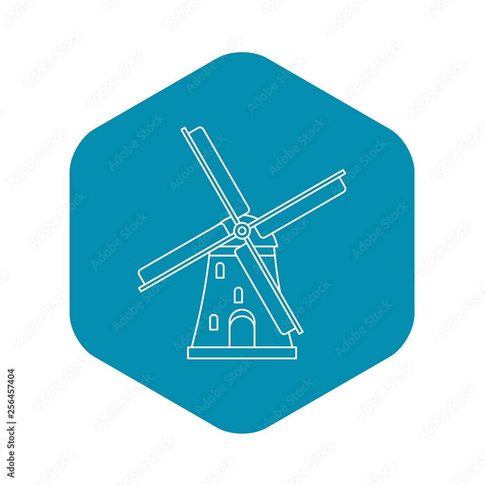 Windmill icon. Outline illustration of windmill vector icon for web Windmill icon. Outline illustration of windmill vector icon for web
