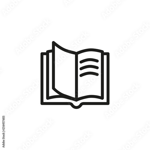 Opened book line icon