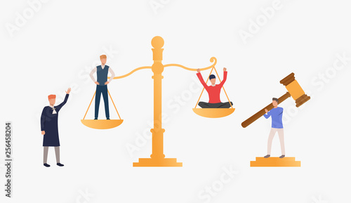 Law court process illustration