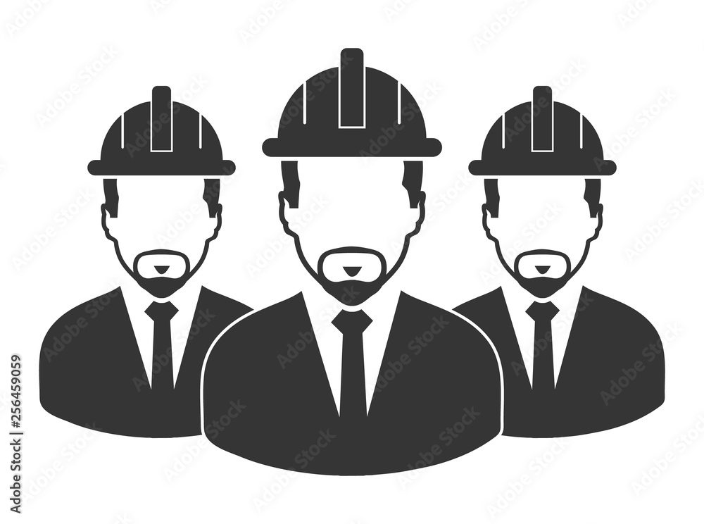 Naklejka premium Male Engineer Team Icon. Flat style vector EPS.