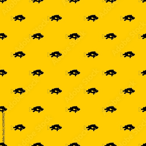 Sea bass fish pattern seamless vector repeat geometric yellow for any design © ylivdesign