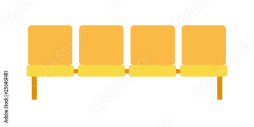Yellow stops seats vector flat isolated on white