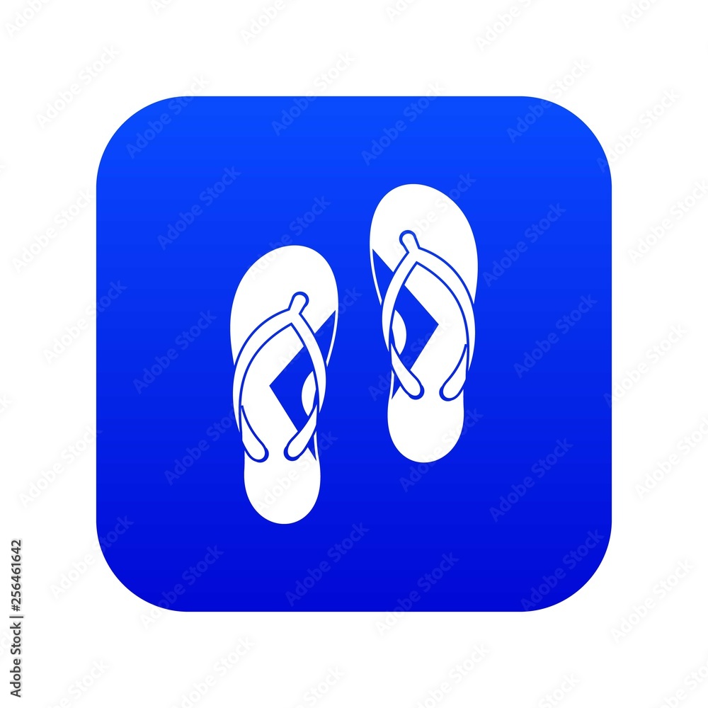 Flip flop sandals icon digital blue for any design isolated on white vector illustration Flip flop sandals icon digital blue for any design isolated on white vector illustration