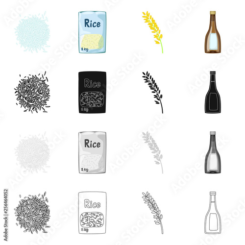 Vector illustration of crop and ecological icon. Set of crop and cooking vector icon for stock.