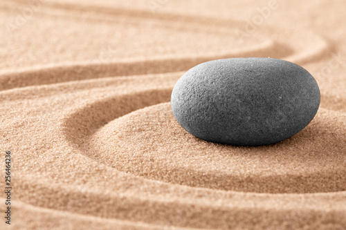 Japanese zen meditation stone and sand garden for mindfulness, relaxation, harmony balance and spirituality. .