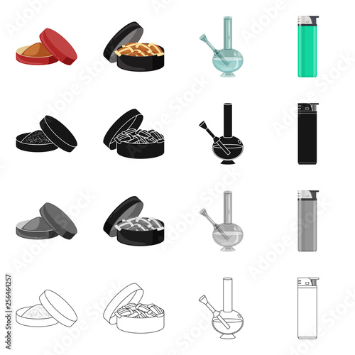 Vector illustration of refuse and stop icon. Set of refuse and habit vector icon for stock.