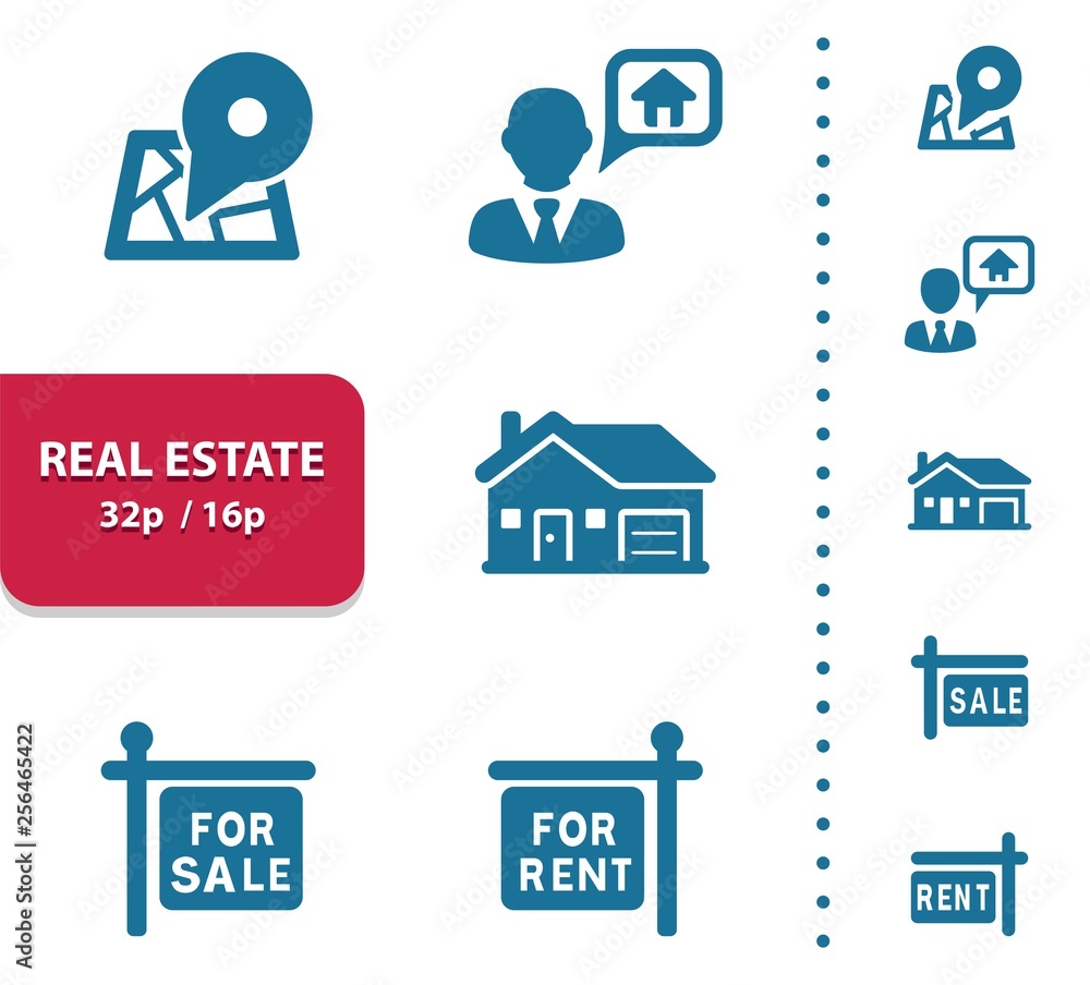 Real Estate Icons (4x magnification for preview).