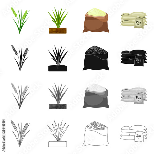 Vector illustration of crop and ecological logo. Collection of crop and cooking stock vector illustration.