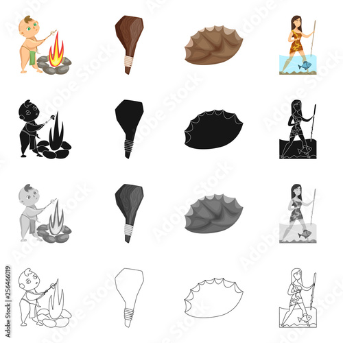 Isolated object of evolution  and prehistory sign. Set of evolution  and development  stock vector illustration.