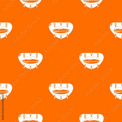 Lip augmentation pattern vector orange for any web design best