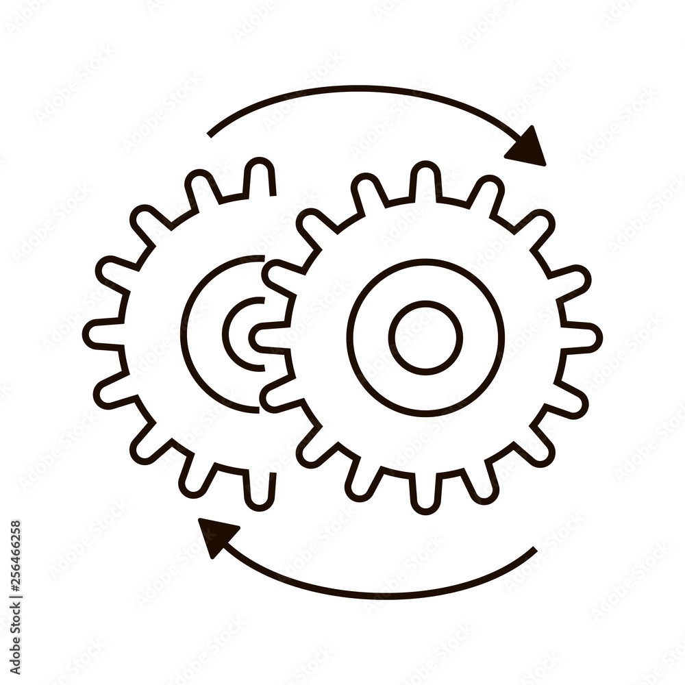 vector illustration of clockwise gears vector illustration of clockwise gears