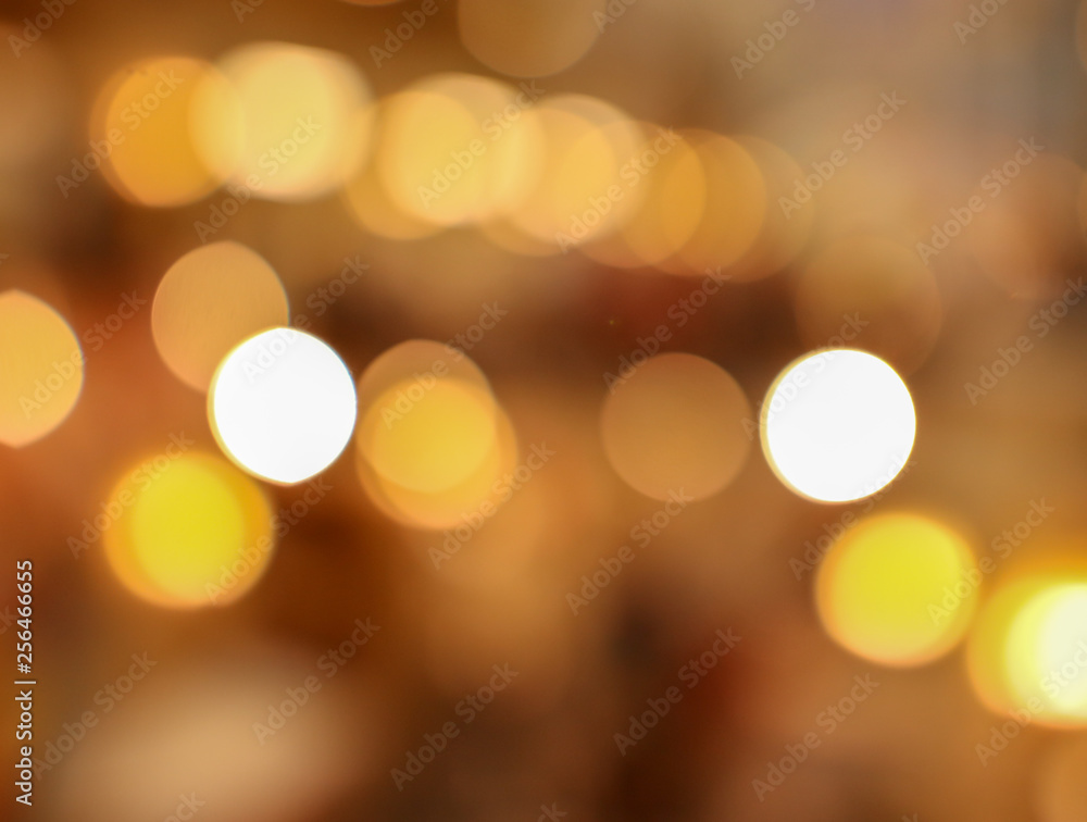 Golden bokeh lights as abstract background