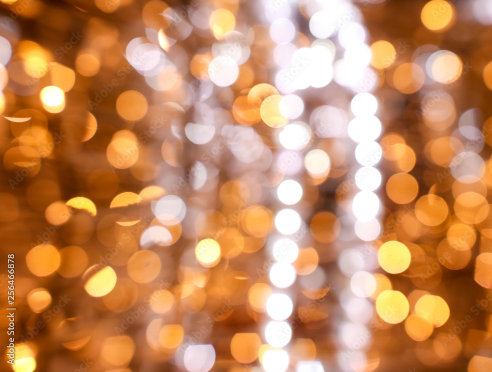 Golden bokeh lights as abstract background