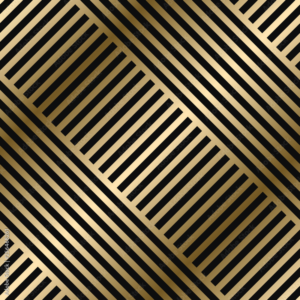 Vector diagonal geometric striped pattern - seamless luxury gold gradient design. Rich endless background. Vector diagonal geometric striped pattern - seamless luxury gold gradient design. Rich endless background.
