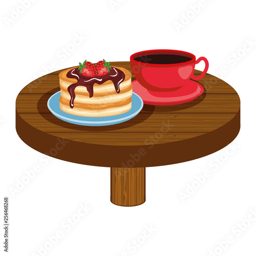 delicious breakfast in wooden table