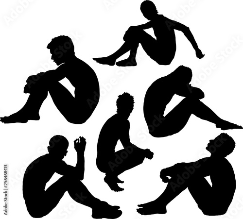 Naked men black silhouettes 2