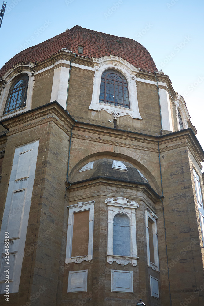 Florence, Italy - February 27, 2019 : View of San Lorenzo church Florence, Italy - February 27, 2019 : View of San Lorenzo church