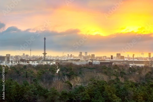 Photography View over Berlin at the sunrise.
