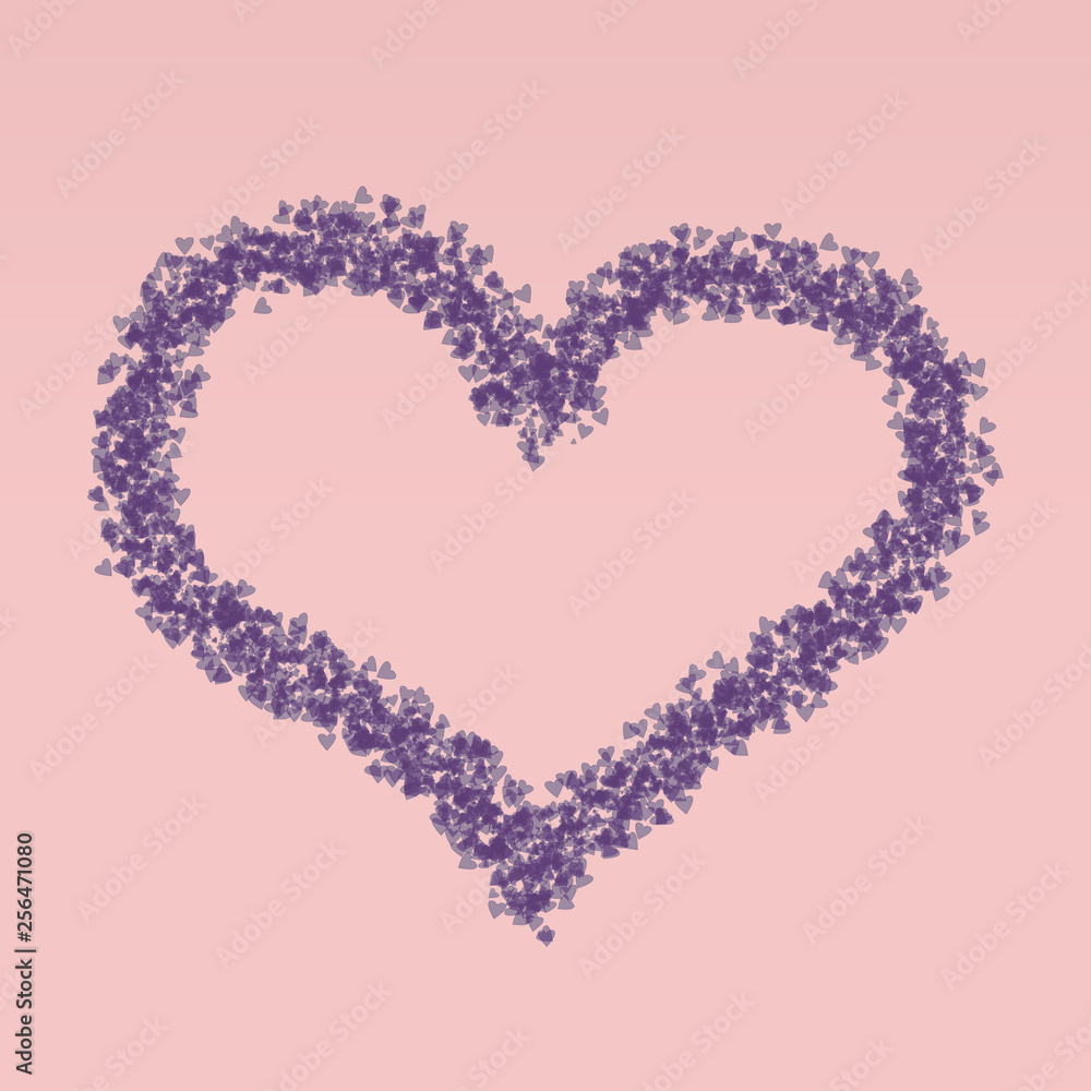 purple little hearts on pink background