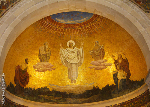 Mount Tabor in the Lower Galilee region of Northern Israel, Jezreel Valley, Afula, Tiberias, Israel. The Church of the Transfiguration and the Franciscan Monastery, nature, details, view, surroundins