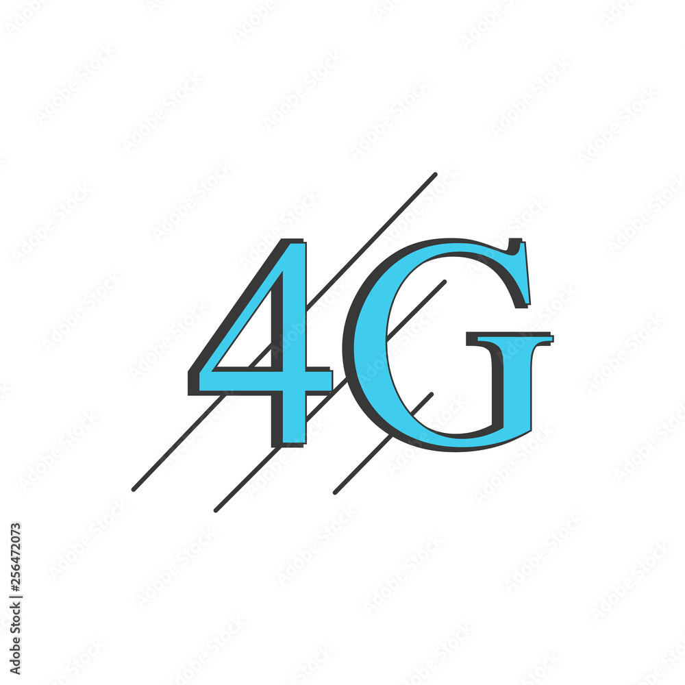 4g lte sign isolated on white background. Wireless connection. Vector flat illustration 4g lte sign isolated on white background. Wireless connection. Vector flat illustration
