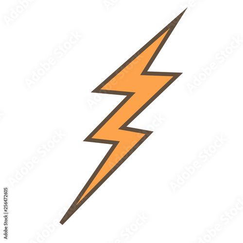 Lightning flat illustration on white