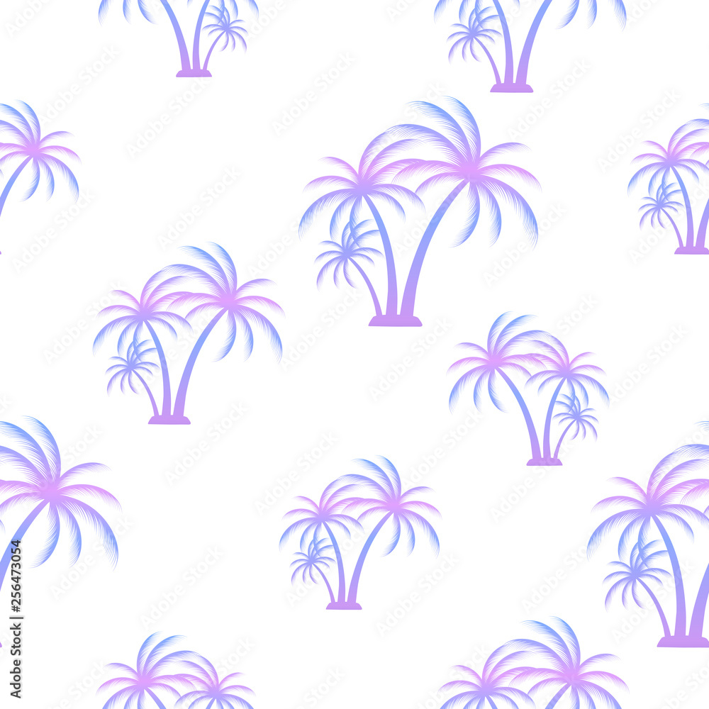 Palm tree. Seamless summer pattern. Tropical background for printing on fabric.