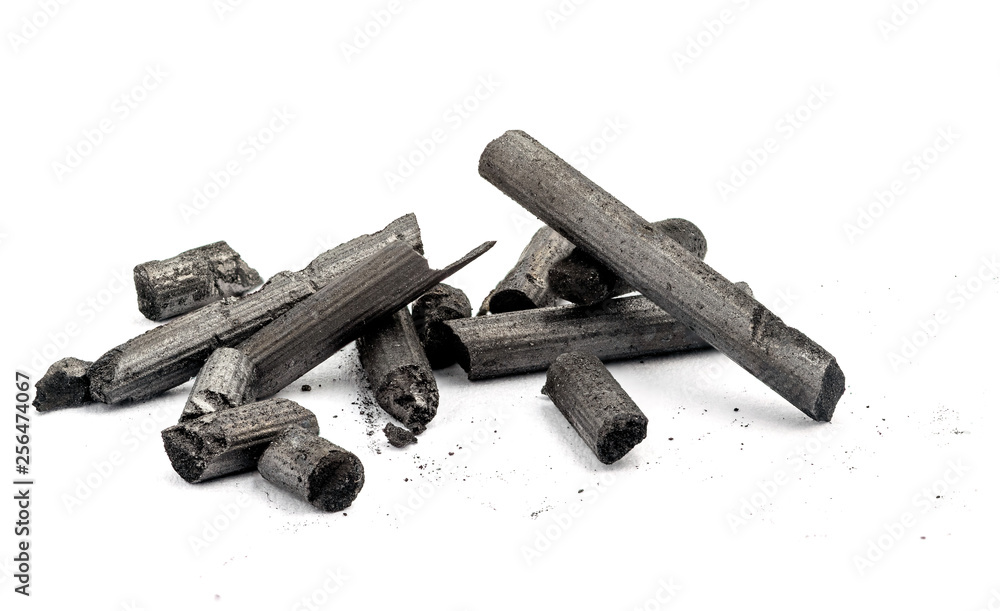 Graphite mineral, closeup macro, in pencil shape Graphite mineral, closeup macro, in pencil shape