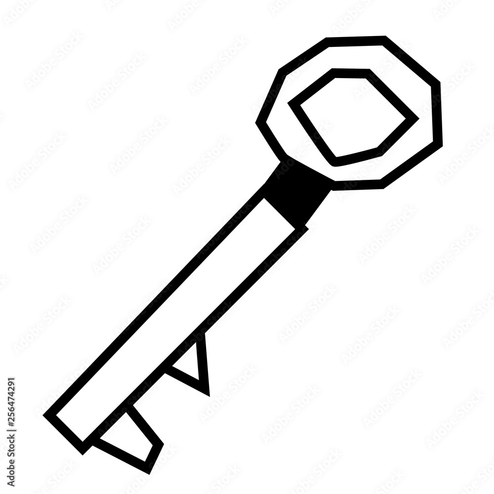 Key flat illustration on white