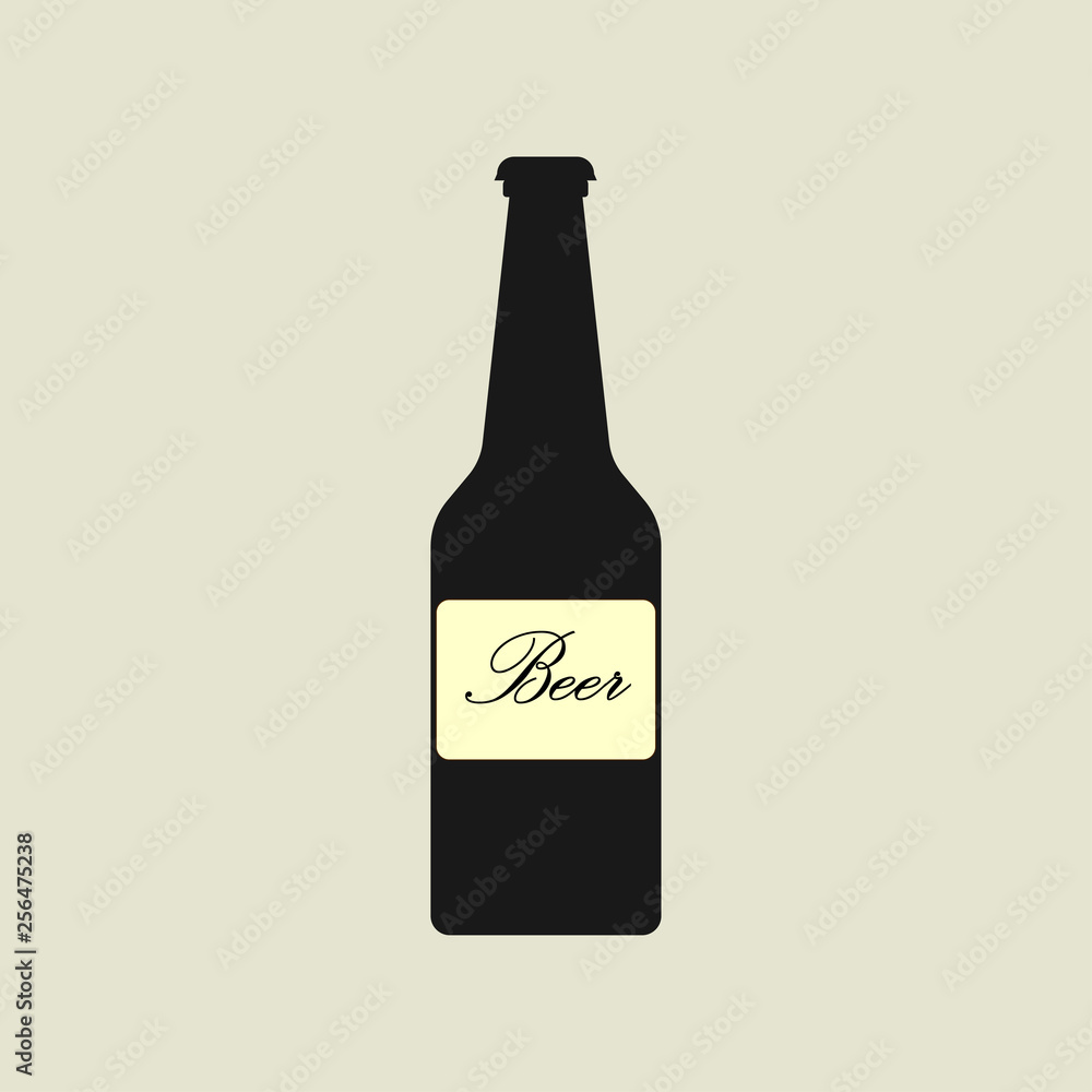 Craft beer bottle icon isolated on background. Alcoholic drinks concept. Vector flat illustration. Craft beer bottle icon isolated on background. Alcoholic drinks concept. Vector flat illustration.