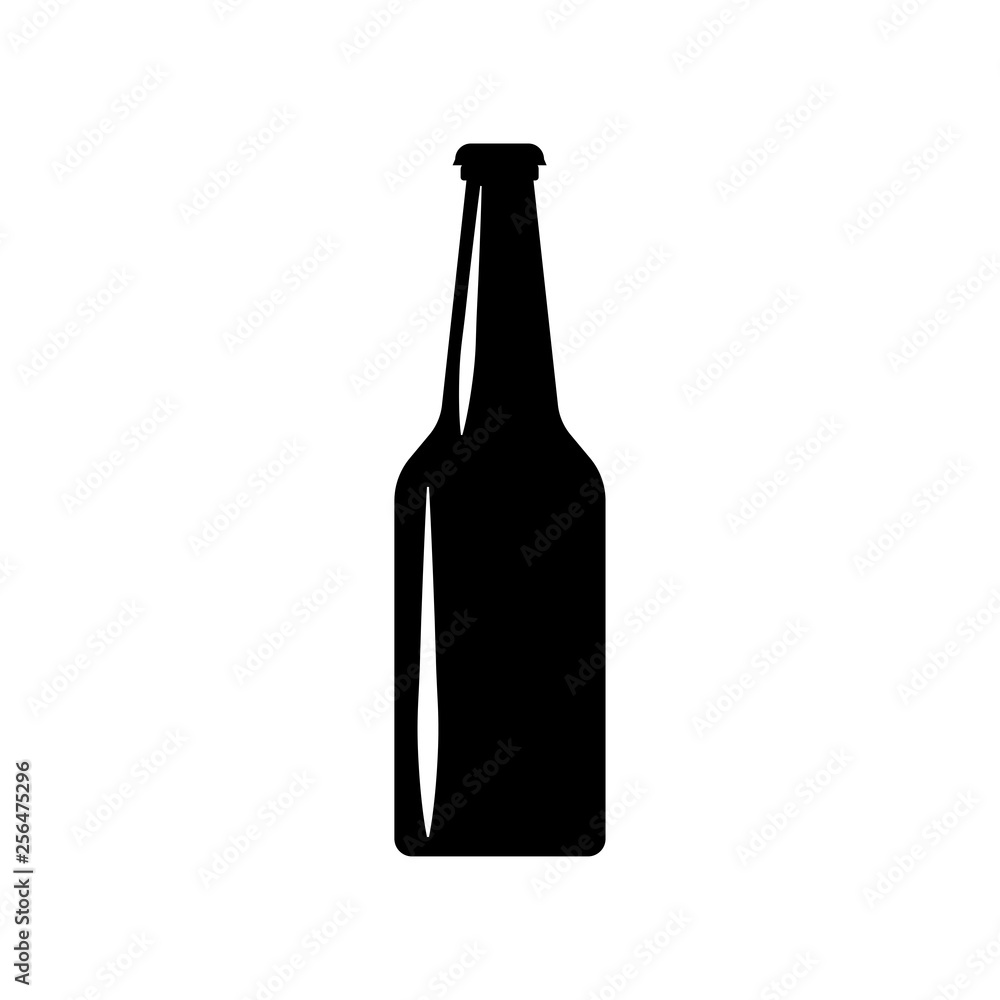 Craft beer bottle icon isolated on white background. Alcoholic drinks concept. Vector flat illustration. Craft beer bottle icon isolated on white background. Alcoholic drinks concept. Vector flat illustration.
