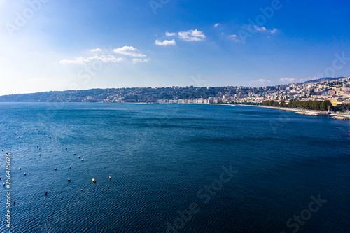 Landscape view of the coast of Naples with sea