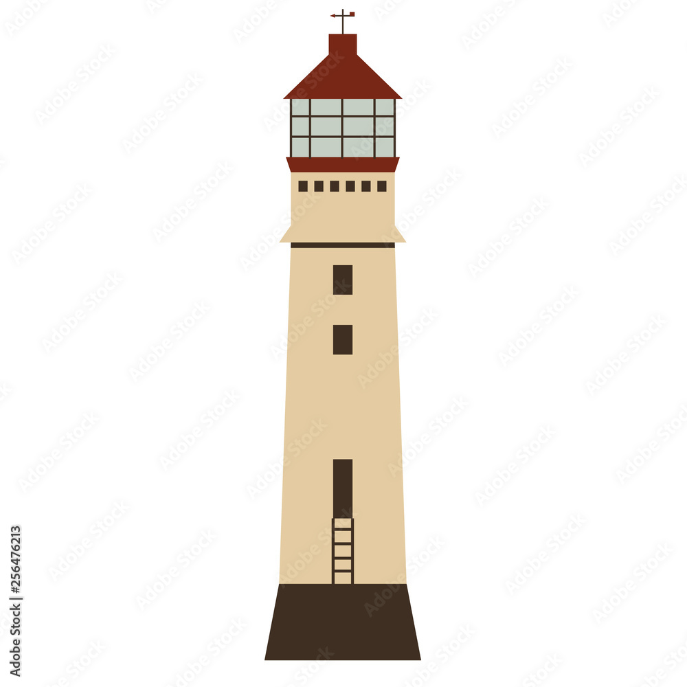 Lighthouse flat illustration on white
