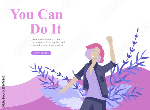 Web page design template for beauty dreams, International Womens Day, girls power, wellness, body care, healthy life, design vector illustration concept for website and mobile website development