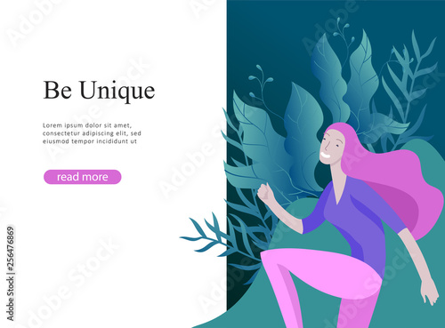 Web page design template for beauty dreams, International Womens Day, girls power, wellness, body care, healthy life, design vector illustration concept for website and mobile website development